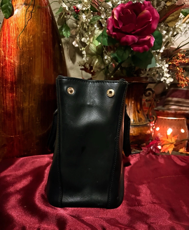 Tory Burch Saffiano Robinson 单肩包 托特包 中号 黑色 — 第 3/4 张图片