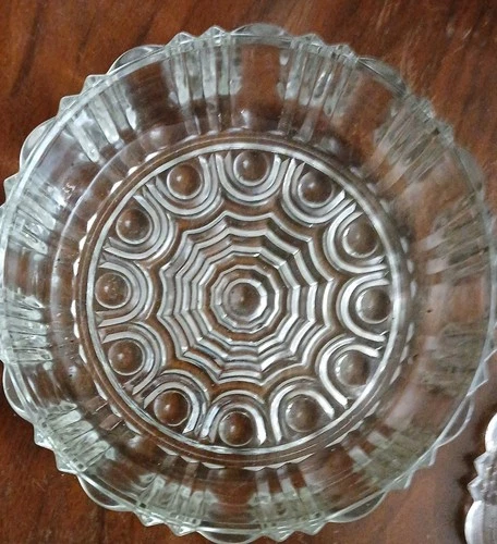 Vtg 1930s Anchor Hocking Old Cafe Candy Dish with Lid Clear Glass 6.75"