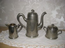 WMF Jugendstil Kaffee-Set Straussenmarke(1923 Jh) Kanne,Zuckerdose Milchk&auml;