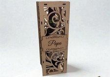 Weinbox Box Geschenk Wein Flasche Holz Natur personalisiert m Gravur Nr. 1095-1