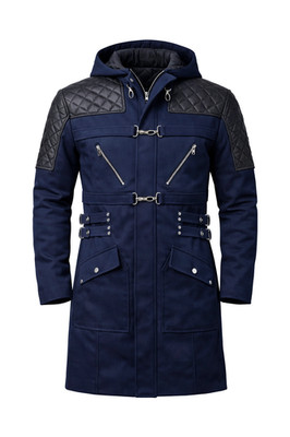 DMC Devil May Cry 5 Style Nero Blue Trench Coat Jacket Halloween Hooded Jacket