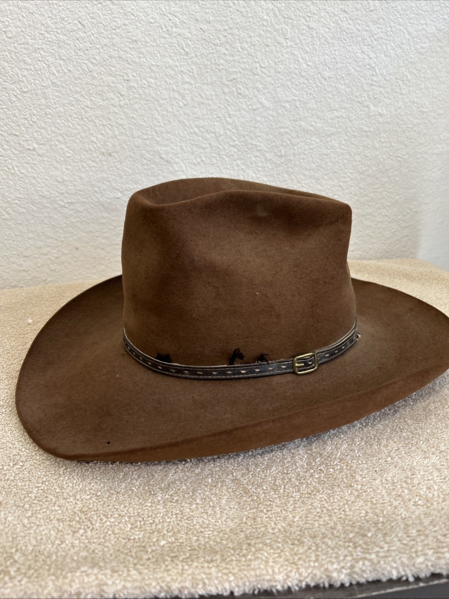 Vintage J. B. Stetson Co. 4X Beaver XXXX Cowboy Hat Size 7 Brown