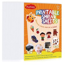 25 Sheets White Printable Shrink Plastic Sheets, Shrink Films Papers for Inkj...
