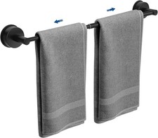 Adjustable Suction Cup Towel Bar for Bathroom Wall, 14.6-24 Inch Black