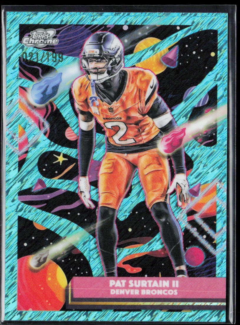 2025 Topps Chrome Cosmic #30 Patrick Surtain II Aqua Equinox Refractor #/199