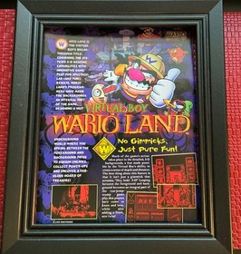 Wario Land Virtual Boy Nintendo Print Ad Poster Art 8&rdquo;x 10.5&rdquo;