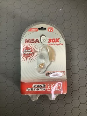 MSA 30X Sound Amplifier Rechargeable Silicone Ear Buds As Seen on TV NEW SEALED 