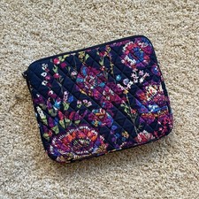 Vera Bradley Quilted Tablet Sleeve Zip Pouch Midnight Floral Tablet Case 10x8