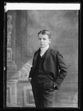 Photo:Roland Barber Portrait Young Boy Suit Studio Photo