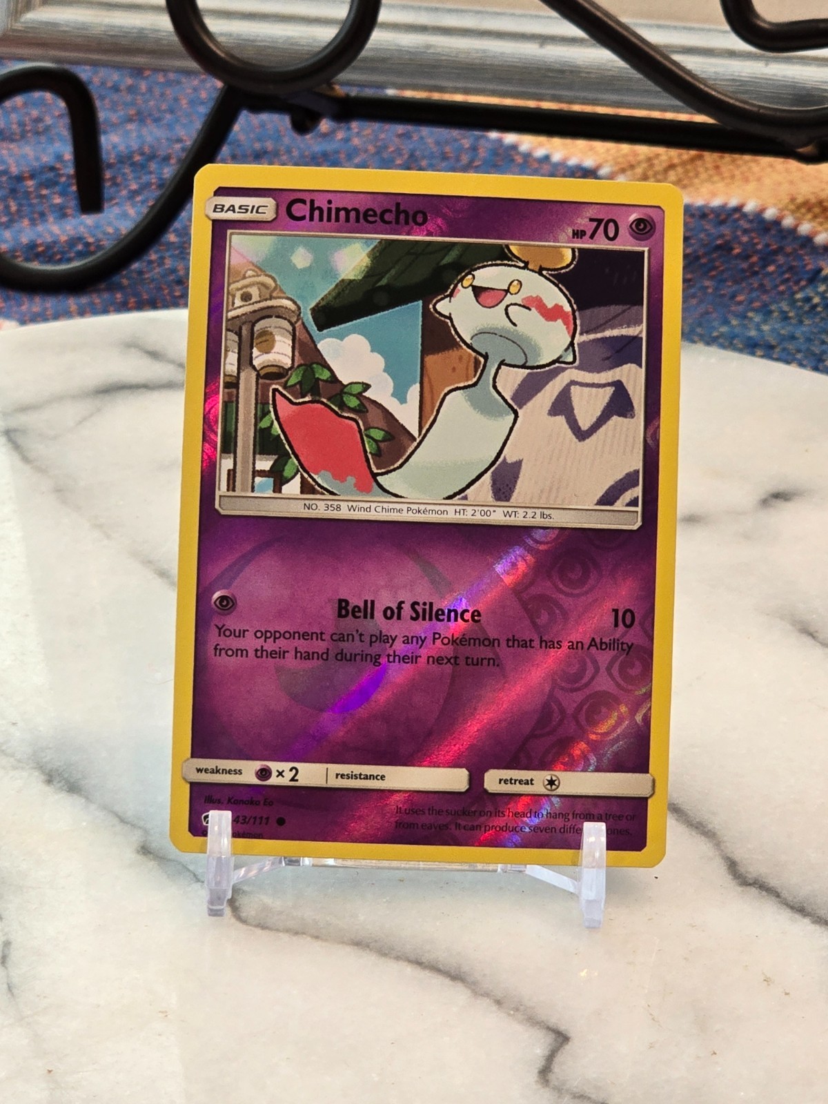 Pokemon TCG Chimecho 43/111 Sm-Crimson Invasion Reverse Holo LP