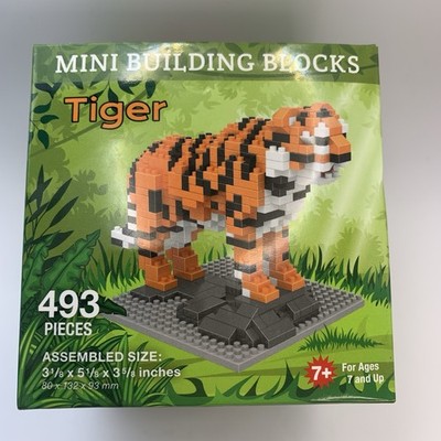 Tiger Mini Building Blocks Animal Set, DIY Micro 3D Building Toy Bricks