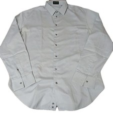 Emporio Armani Mens Long Sleeve Button Down Shirt Sz 44 17.5 Grey Preppy Classic