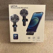 Leettus Black 2pcs Lavalier Wireless Microphone for iPhone iPad Open Box