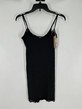 SKIMS Fits Everybody Lace Long Slip Dress Womens Medium Onyx Adjustable Straps