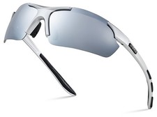 Polarized Sports Sunglasses for Men Women Wrap Around UV400 Running Baseball ...