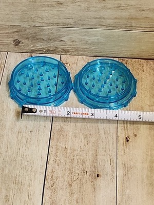 3 INCH HARD ACRYLIC PLASTIC 2-PIECE TOBACCO & HERB GRINDER - Blue