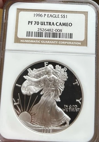 1996 P American Silver Eagle NGC PF70 Pristine Classic Brown Label