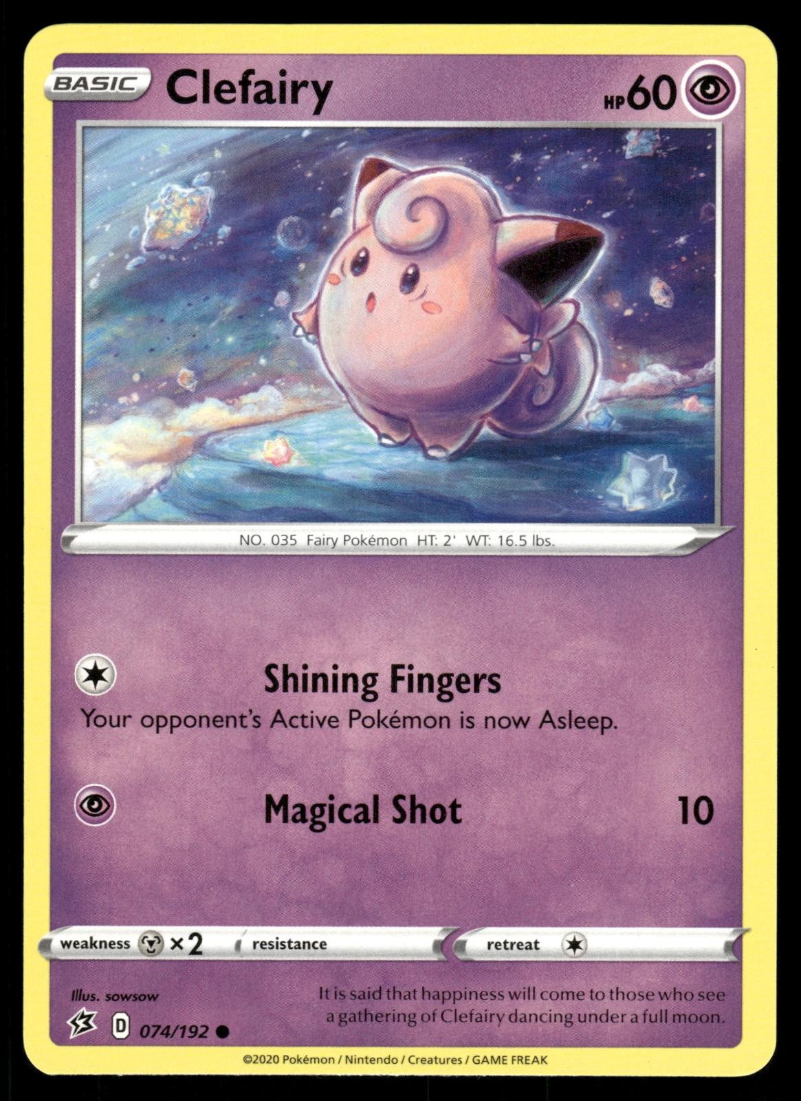 Clefairy 074/192 Common Rebel Clash Pokemon NM