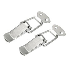 2 Pcs Car Trunk Bumper Security Hook Lock Clips Quick Release Silver 80x28mm 2 Pcs Car Trunk Bumper Security Hook Lock Clips Quick Release Silver 80x28mm