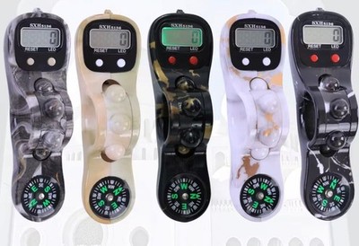 2 Stück Digital Finger Tasbih Zähler mit Qibla Kompass & LED Islamischer Gebet Clicker 
