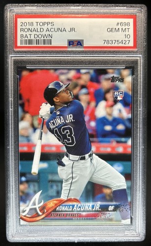 2018 Topps Ronald Acuna Jr. RC Rookie SP VAR #698b Braves PSA 10 GEM MINT