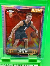 2025 Topps Chrome Pelle Larsson Rookie Silver Blue Refractor Miami Heat