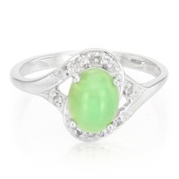 Cavill Damenring Sterlingsilber Chrysopras 0,67Ct Weiß Topas 0,049Ct
