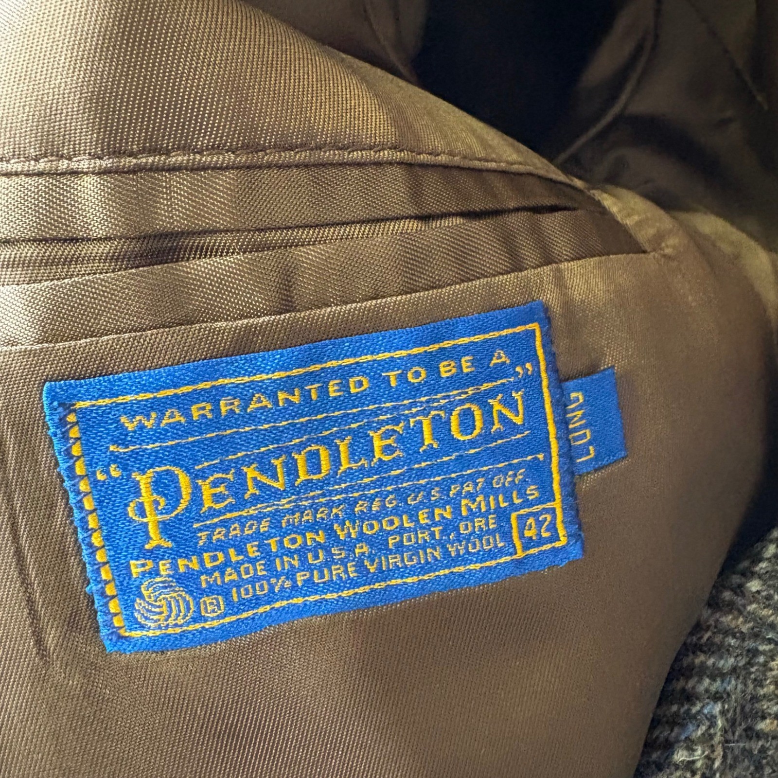 Pendleton 42 Long Brown Herringbone Wool Blazer S… - image 6