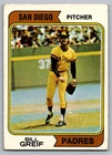 1974 Topps Baseball San Diego Bill Greif #102 PSA 7.5