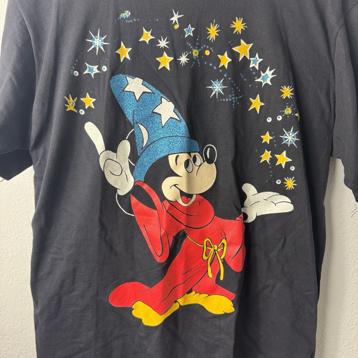 Vintage 90s Disneyland Sorcerer Mickey Mouse Shirt Fantasia Size
