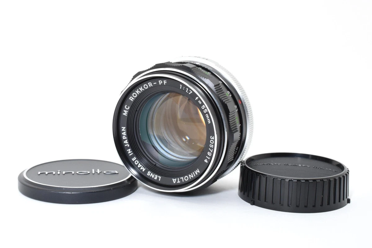 Minolta Rokkor PF 55mm Focal Camera Lenses f/1.7 Maximum Aperture