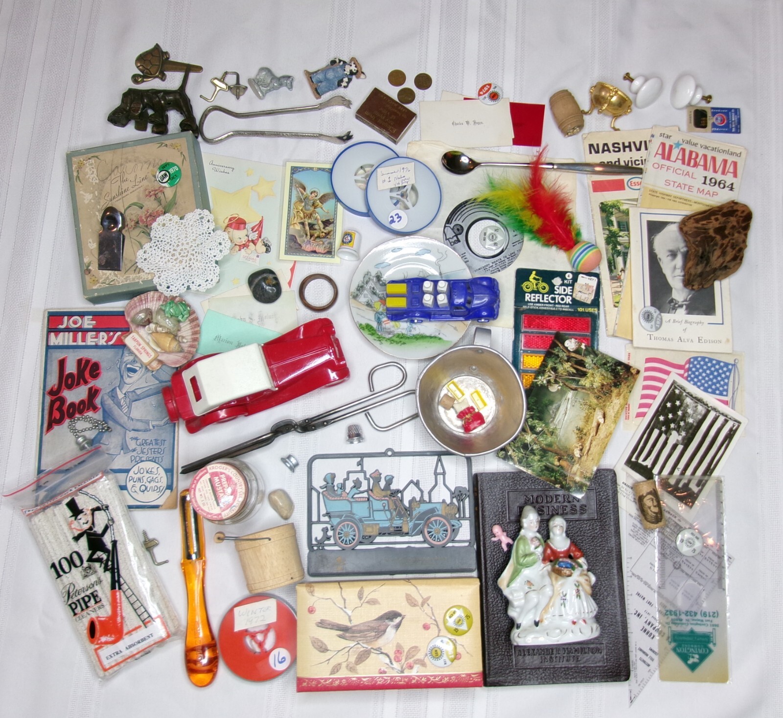Large Junk Drawer Vintage Lot of Treasures, Trinkets, & Asstd. Misc Items (B)