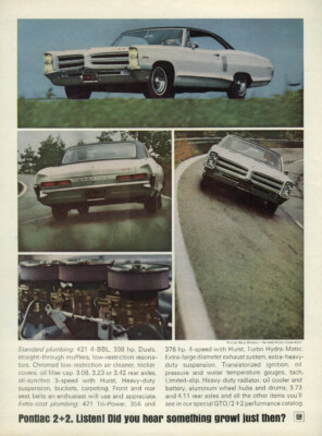 Listen! Did you hear something growl just then? Pontiac 2+2 ad 1966