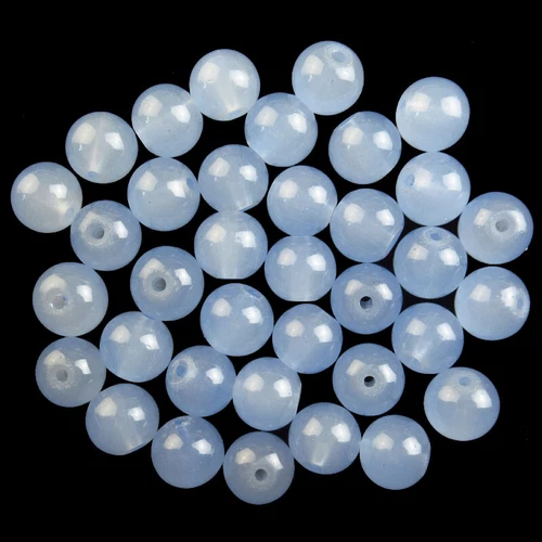 40Pcs 10mm Manmade Light Blue Jade Round Ball Pendant Beads CJ894