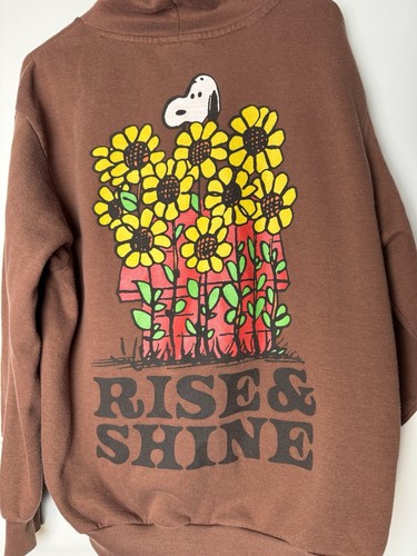 Felpa con cappuccio Peanuts Woodstock Snoopy taglia M marrone pullover Rise & Shine - Foto 3 di 6