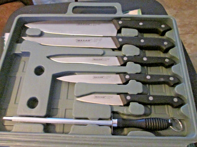 Maxam Cutlery 7 Piece Stainless Knife Set Rostfrie Inox Knives Sharpening Case