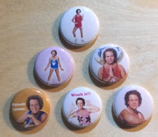 Richard Simmons 1" PIN BUTTON lot Work IT Exercise Aerobics