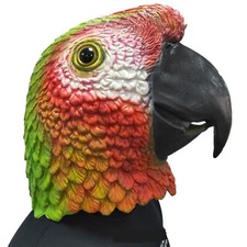 Parrot Mask Latex Animal Halloween Party Bird Head Mask for Adults