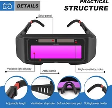 Automatic Welding Glasses Solar Powered Auto Darkening Mask Helmet Eye Goggle
