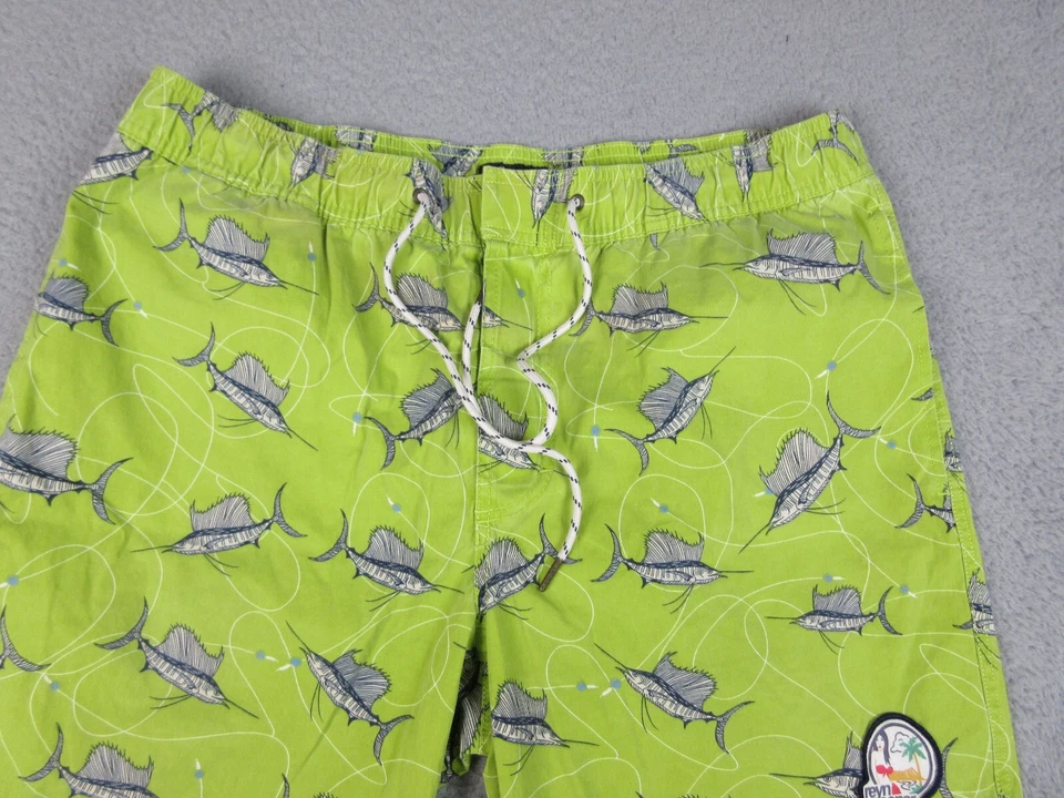 Reyn Spooner Swim Trunks Mens Large Green Fish Bathing Suit Shorts 34X19 - Image 3 of 4