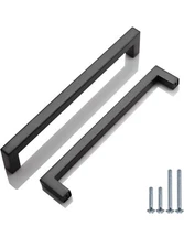 Lot 25 Probrico Modern Square Bar Black Drawer Pulls 192mm Cabinet Handles New
