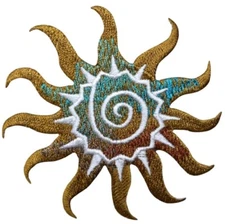 Sun Applique Patch - Solar System Southwest Embroidered Star Badge 2.75" Iron On