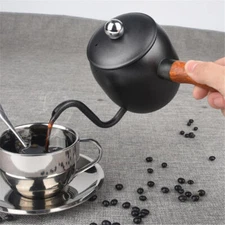 500ml Drip Kettle Pot Wood Handle Coffee Pot Stainless Steel Pour Over Gooseneck