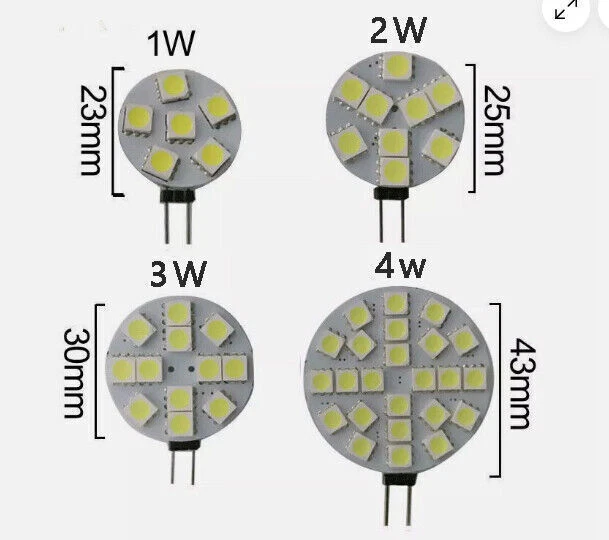 10/6PCS G4 LED DC 12V 1W 2W 3W SMD Leuchtmittel Lampen Dimmbar Kaltweiß Warmweiß - Bild 4 von 4