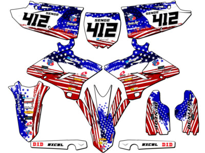 2005-2007 fits POLISPORT RESTYLE YZ 250 2-STROKE MERICA Usa Senge Graphics Ki...