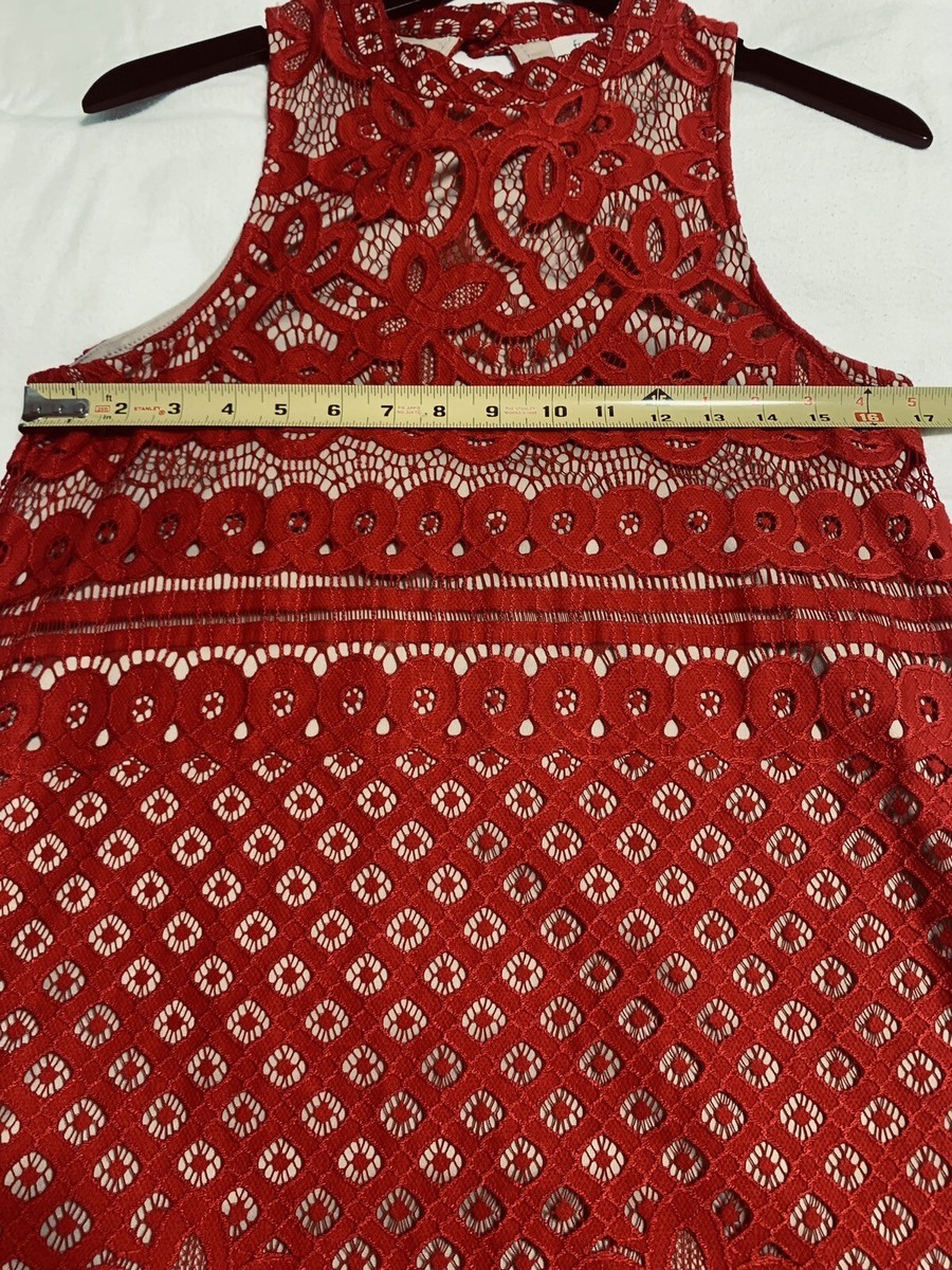 Francesca's Lace | Keyhole Back | Lined | A Line Mini Red Dress Size Lg |  eBay