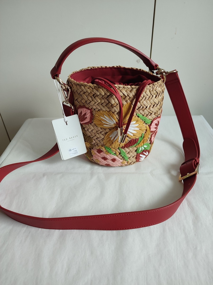 Ted Baker Bag Straw bucket bag Top And Strap Cinnamon New With