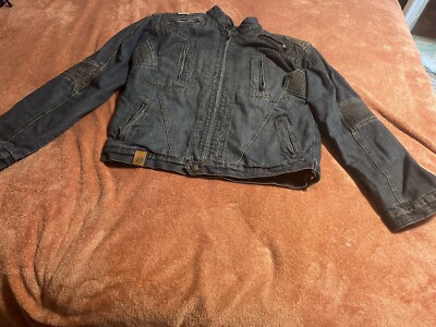 RedRoute London Denim Padded Motorcycle Jacket Size XL Blue