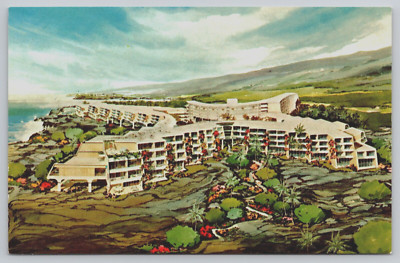 Kona Surf Hotel Resort Kailua-Kona Hawaii HI Artist Rendering Vtg Postcard B6