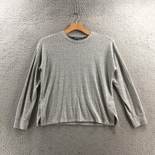 Eddie Bauer Long Sleeve Sweater Womens Medium Gray Pullover Round Neck Casual